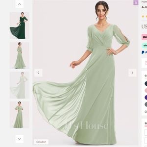 JJ's House Bridesmaid V-Neck Chiffon Dress